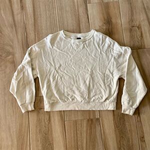 GAP Women's Cropped Crewneck Pullover Sweater White Size S Casual